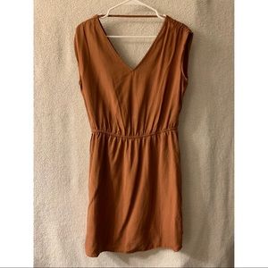 Sleeveless V-Neck At Knee Cinched Waist Dress